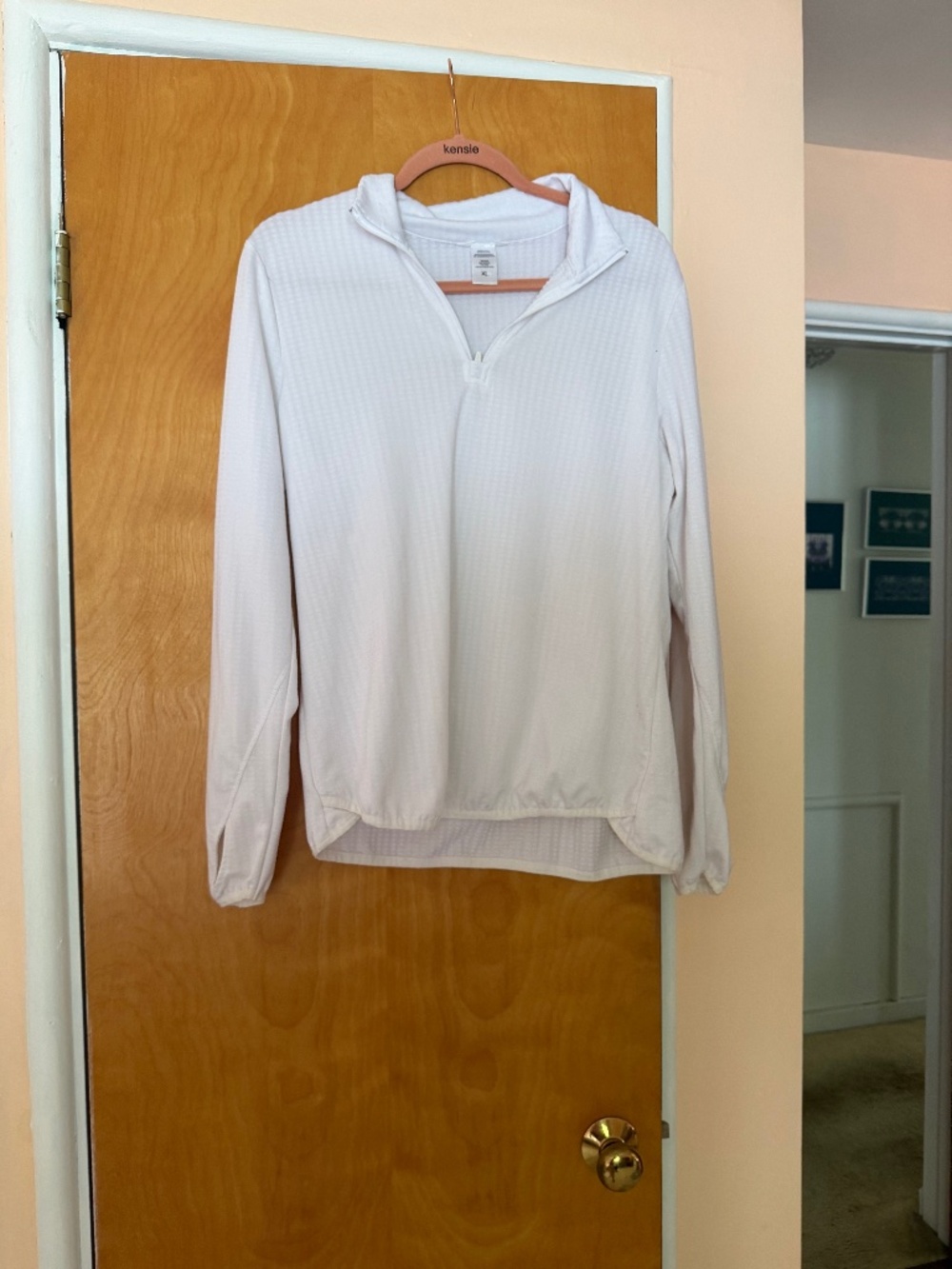 Jockey Women's White Athletic Quarter Zip, Size XL